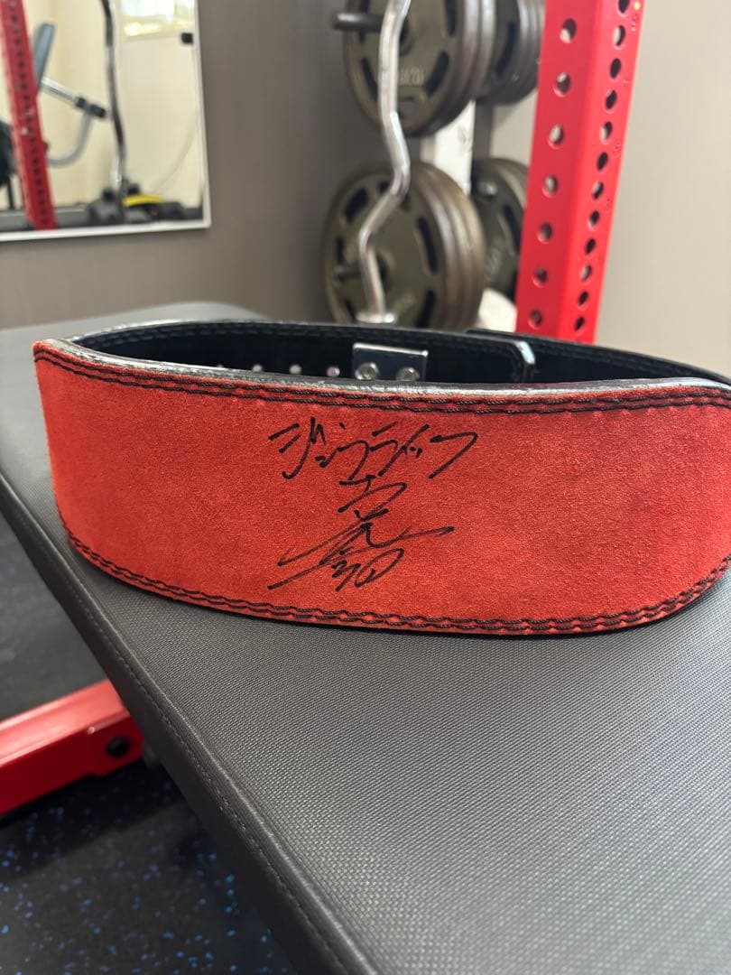 ジュラシック木澤ベルト　M 赤 サイン入り