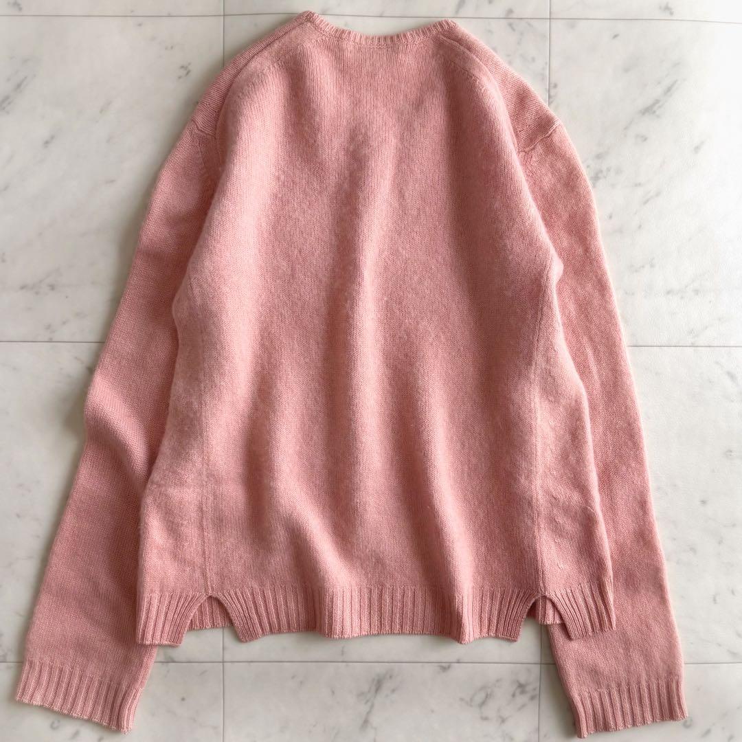 美品 ドゥロワー カシミヤ100% クルーネック スリット入り ニット◆ピンク