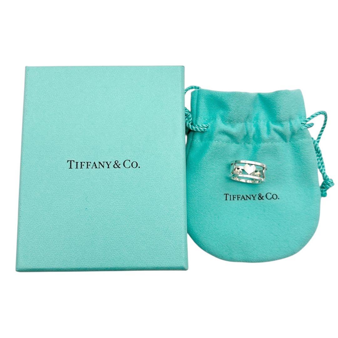 美品◎ ティファニー 透かしハート リング 指輪 シルバー925