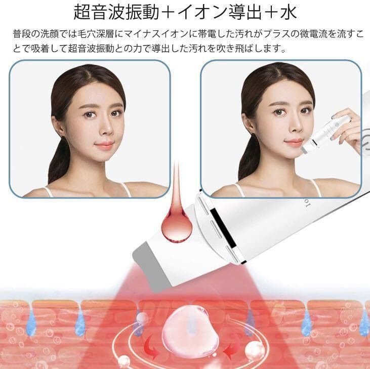 毛穴悩みを解消❣エステサロン仕様2.4w回/秒もの高超音波周波数振動♪❤美顔器