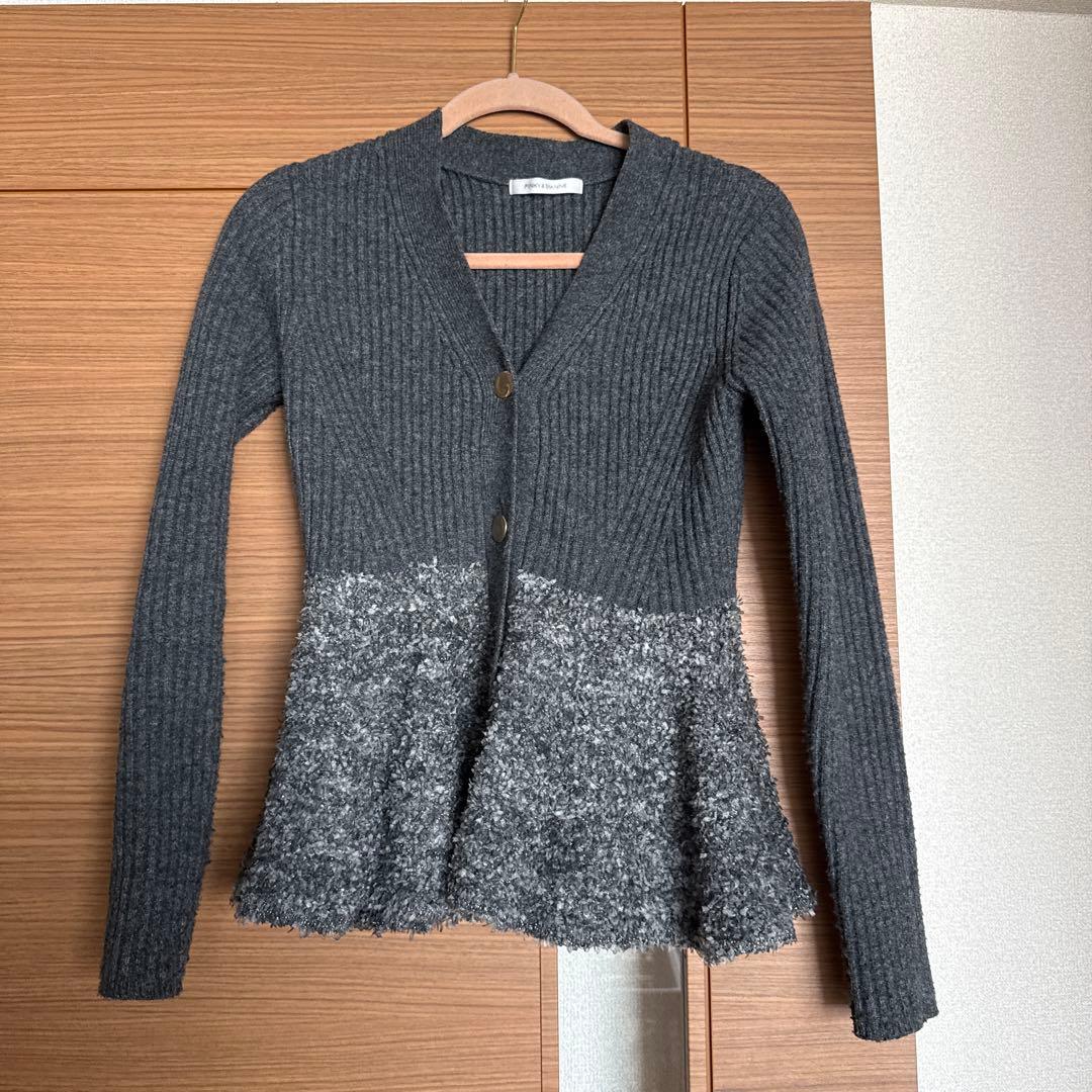 PINKY&DIANNE ツイードコンビペプラムカーディガン