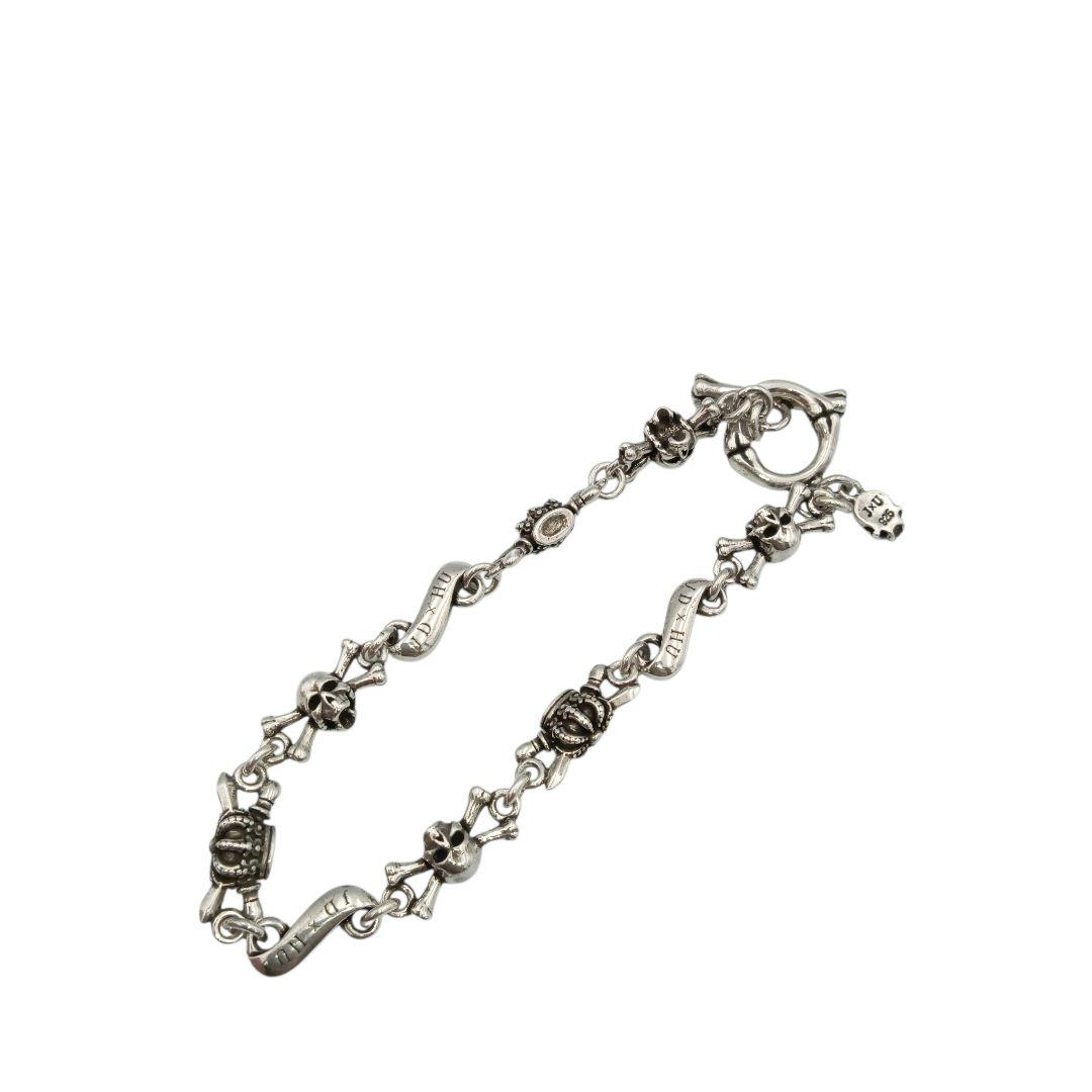 ジャスティンデイヴィス ブレスレット クラウン スカル シルバー925