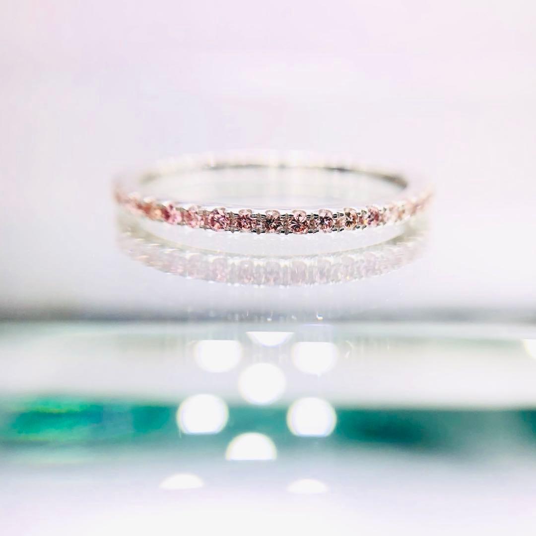 お値下げ！【純粋ナチュラルピンクダイヤ★最上級に上品な大人気ハーフエタ！】リング