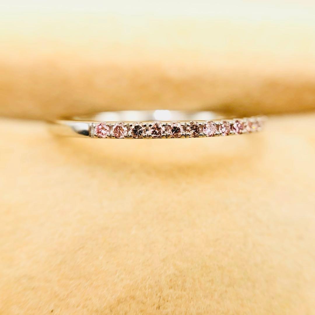 お値下げ！【純粋ナチュラルピンクダイヤ★最上級に上品な大人気ハーフエタ！】リング