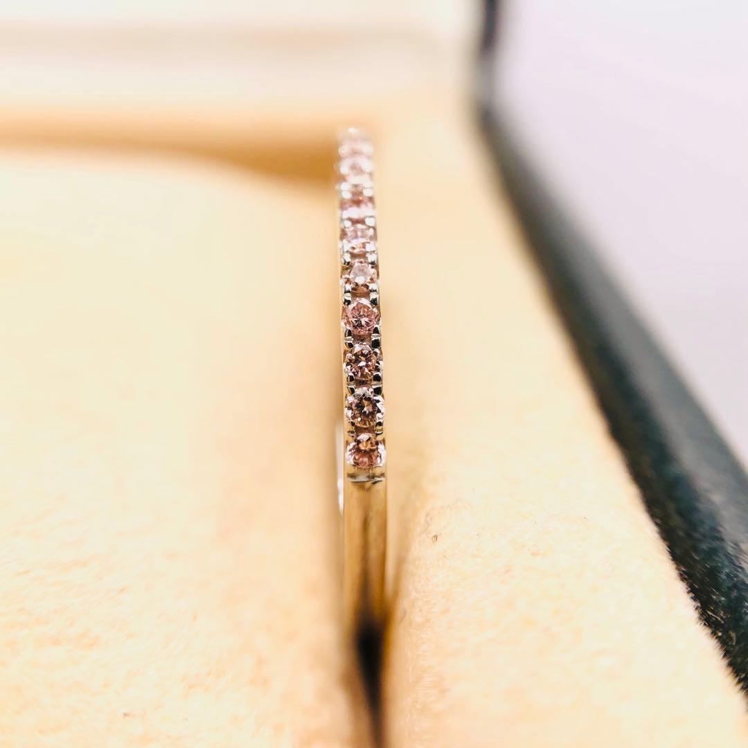 お値下げ！【純粋ナチュラルピンクダイヤ★最上級に上品な大人気ハーフエタ！】リング