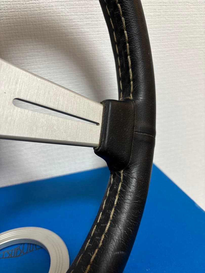 NARDI CLASSIC ブラックレザー＆シルバースポークステアリング 本体