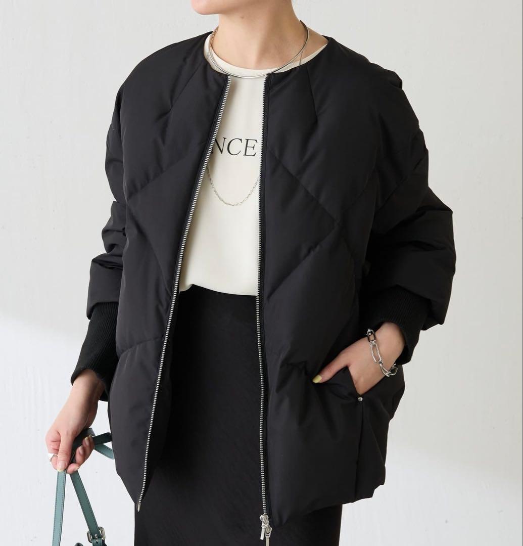 COLLAGE GALLARDAGALANTE ノーカラーダウンコート