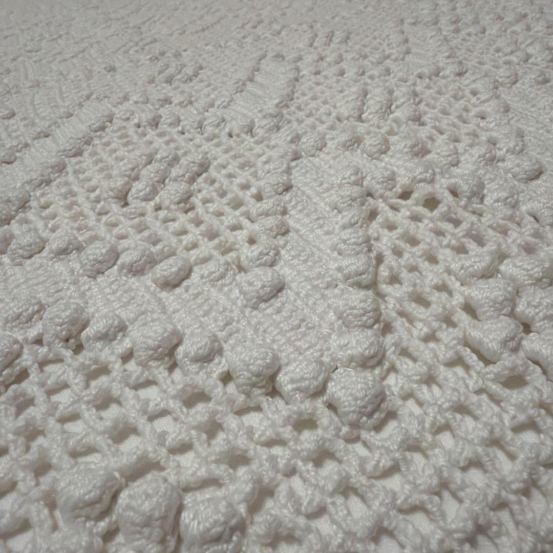 フランス蚤の市 アンティーク ベッドカバー クロシェ かぎ針編み