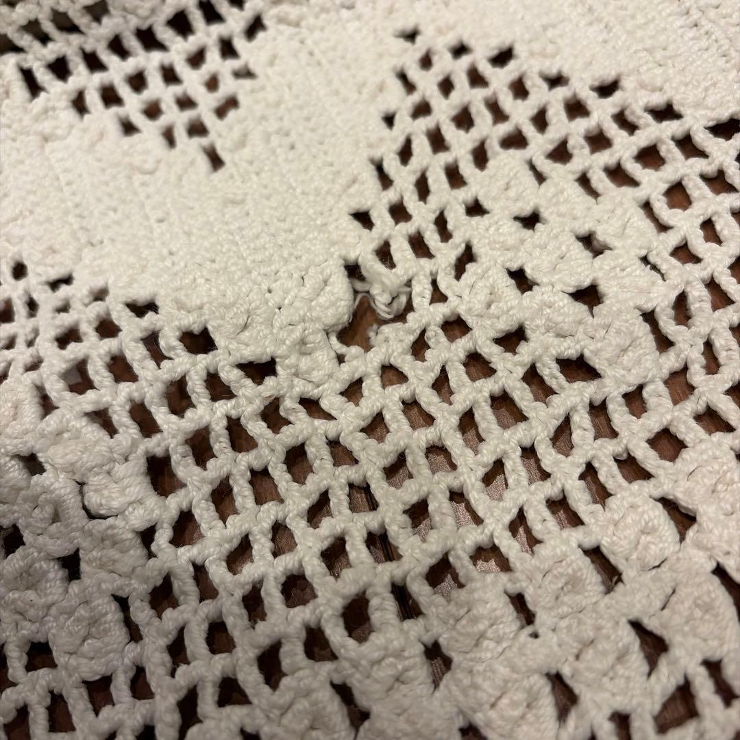 フランス蚤の市 アンティーク ベッドカバー クロシェ かぎ針編み