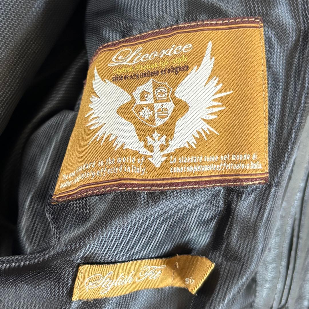 LICORICE リコリス　レザージャケット　シングル　羊革　ブラック　黒　L