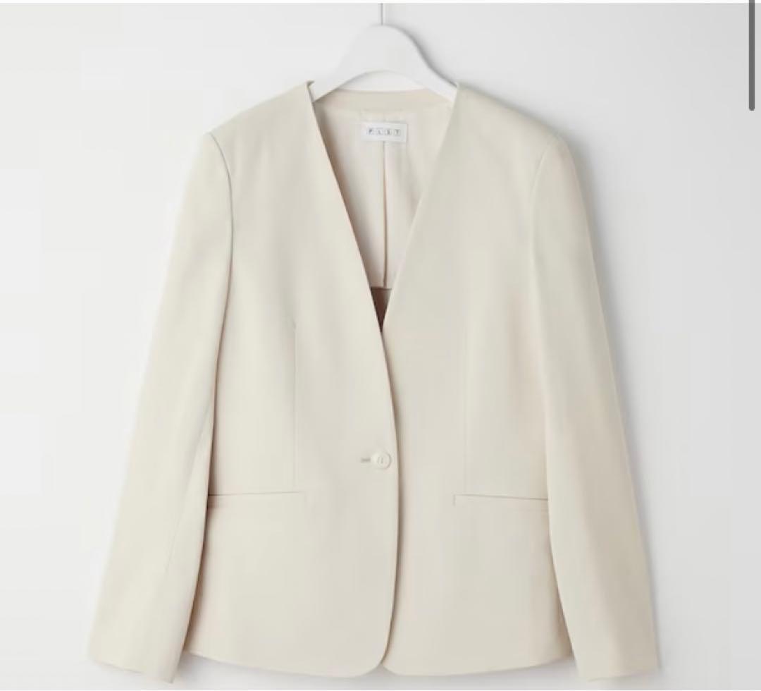 PLST リネンブレンド　カラーレスジャケット＆スティックパンツ