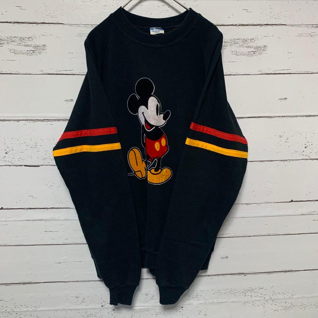 80s ディズニーオフィシャルミッキーフロッキースウェット トレーナーUSA製