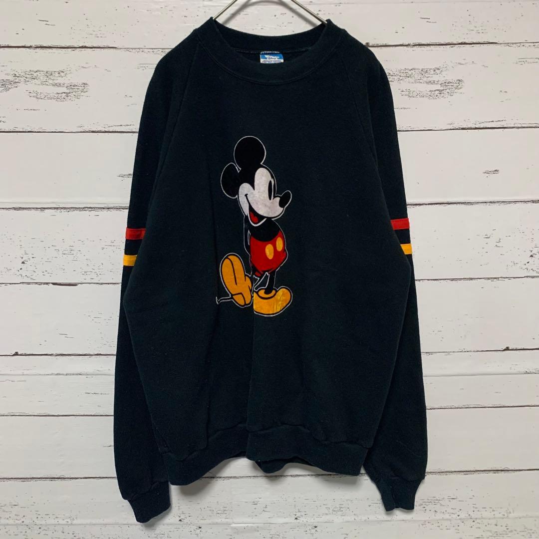 80s ディズニーオフィシャルミッキーフロッキースウェット トレーナーUSA製