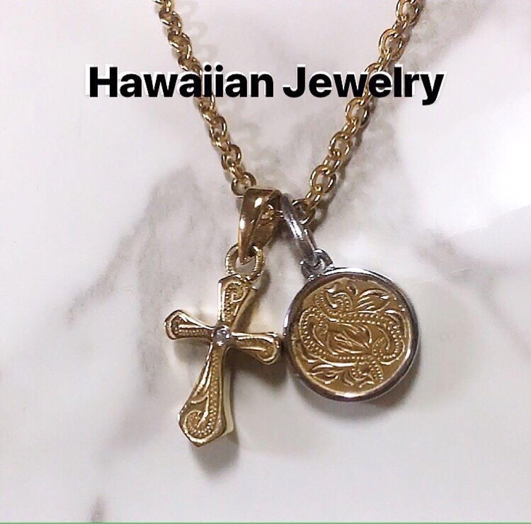 ハワイアンジュエリー クロス クロスネックレス メダル  男 女 メンズ