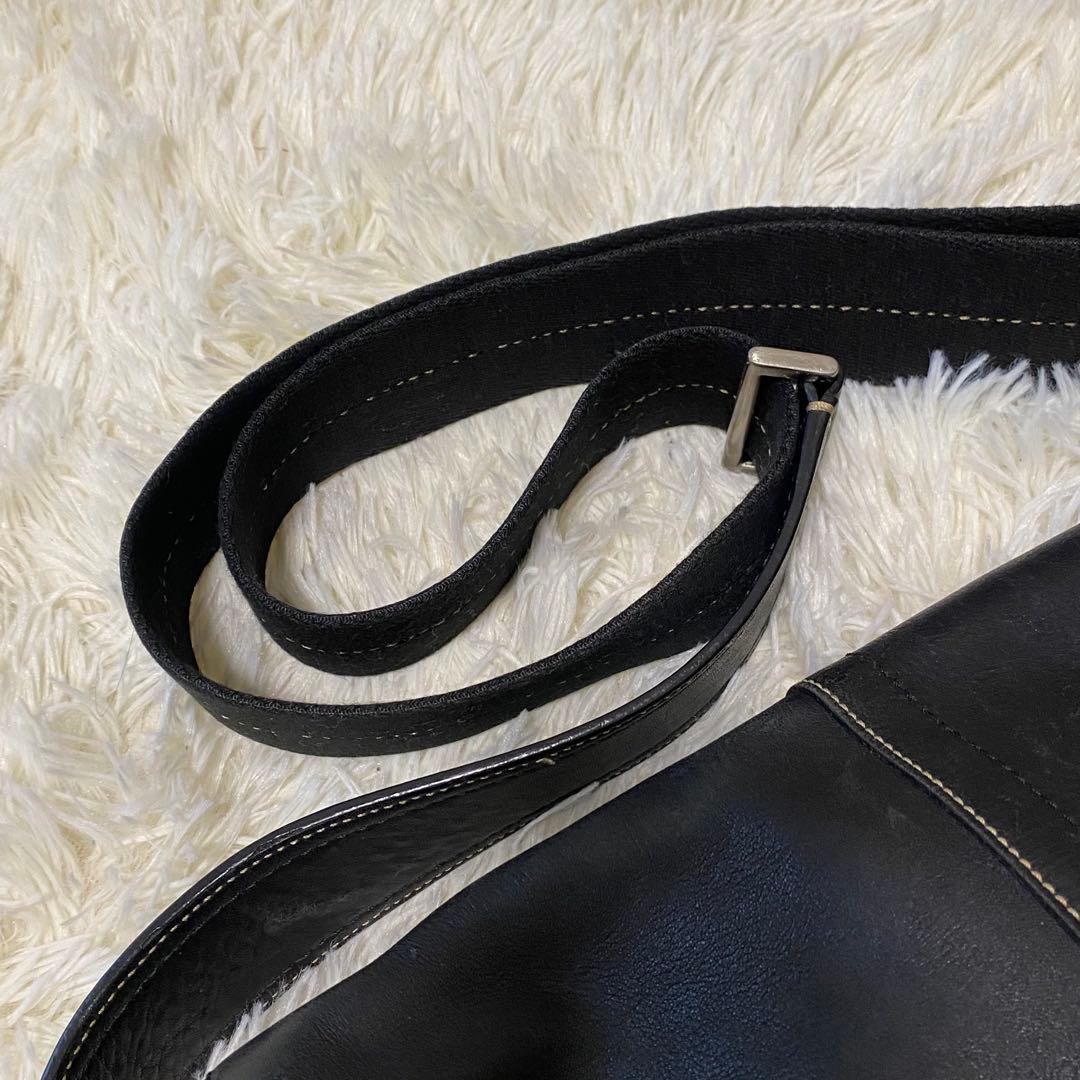 極美品 オールドコーチ　メッセンジャーバッグ 黒トランスアトランティック レザー