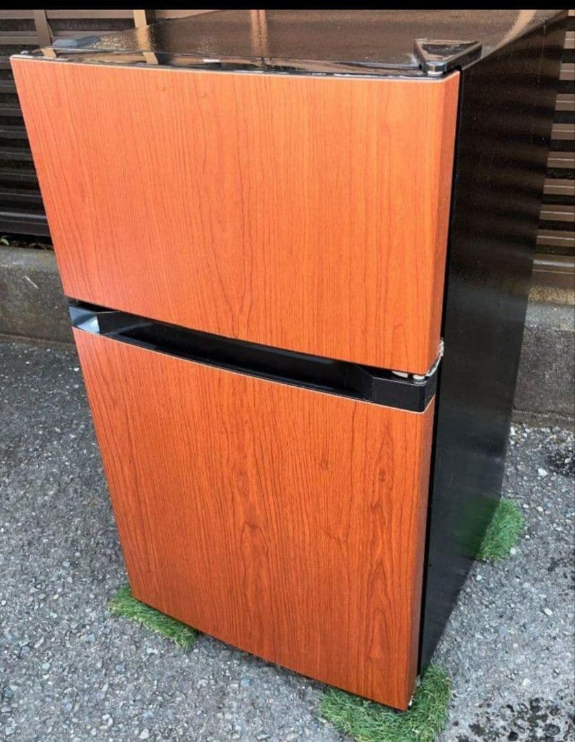 アイリスオーヤマ冷凍冷蔵庫87L木目調温度調節7段階23年製、レンジセット