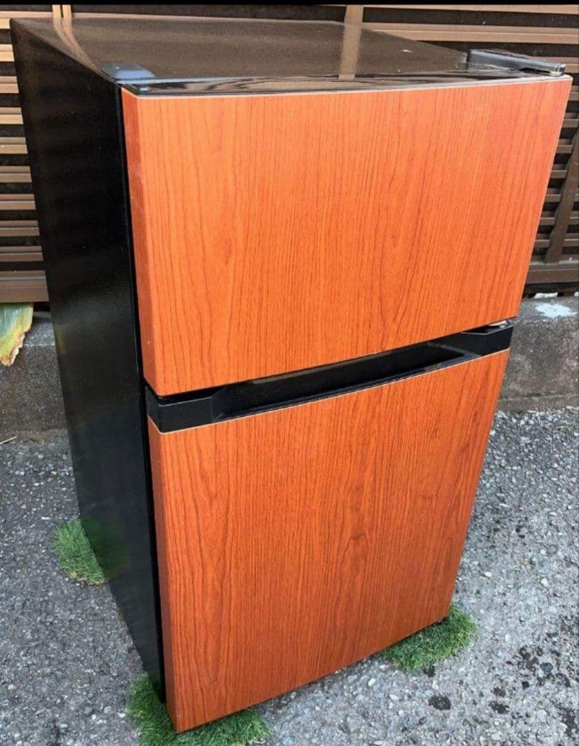 アイリスオーヤマ冷凍冷蔵庫87L木目調温度調節7段階23年製、レンジセット