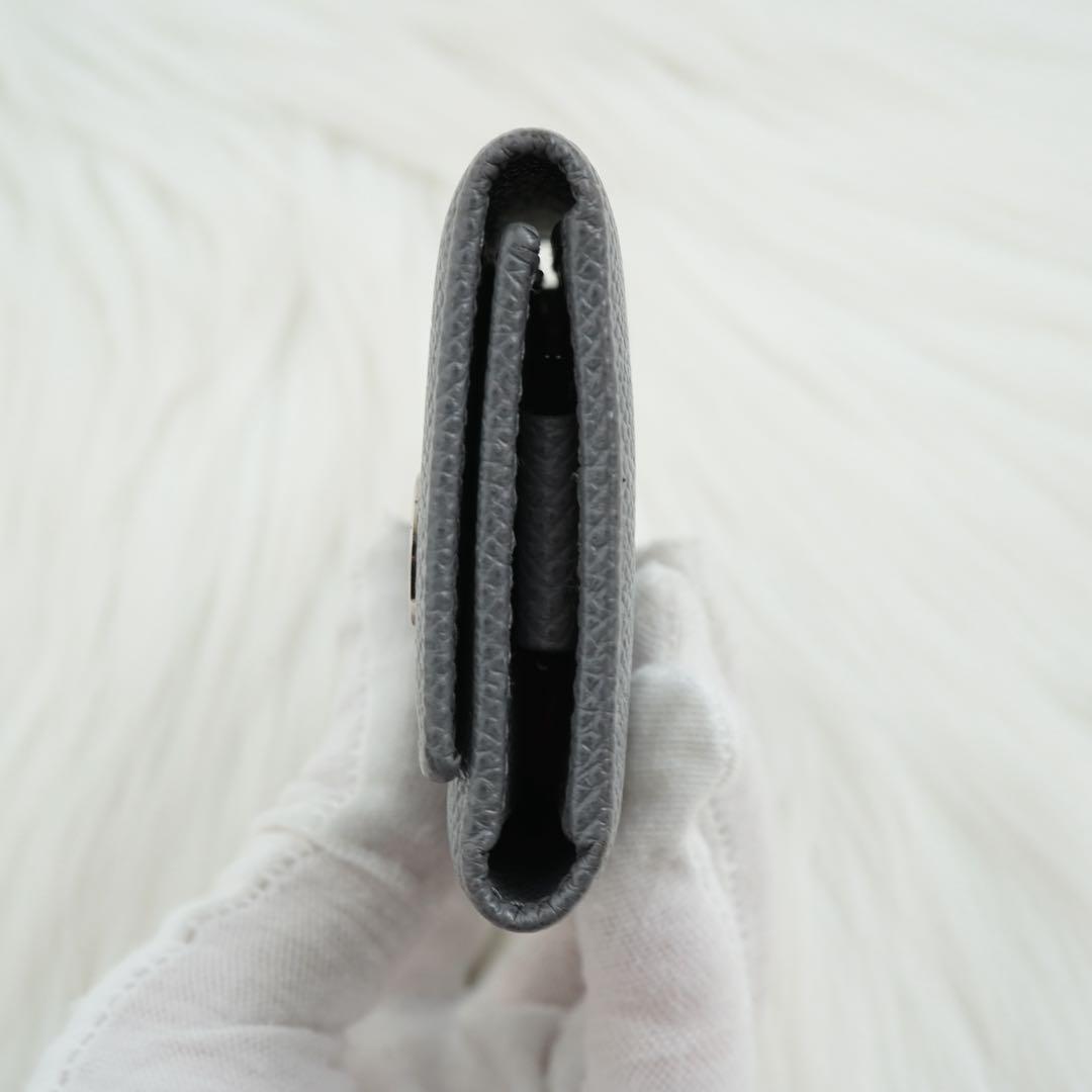 ほぼ未使用品　箱付き　BVLGARI ブルガリ　キーケース　サークル金具　グレー