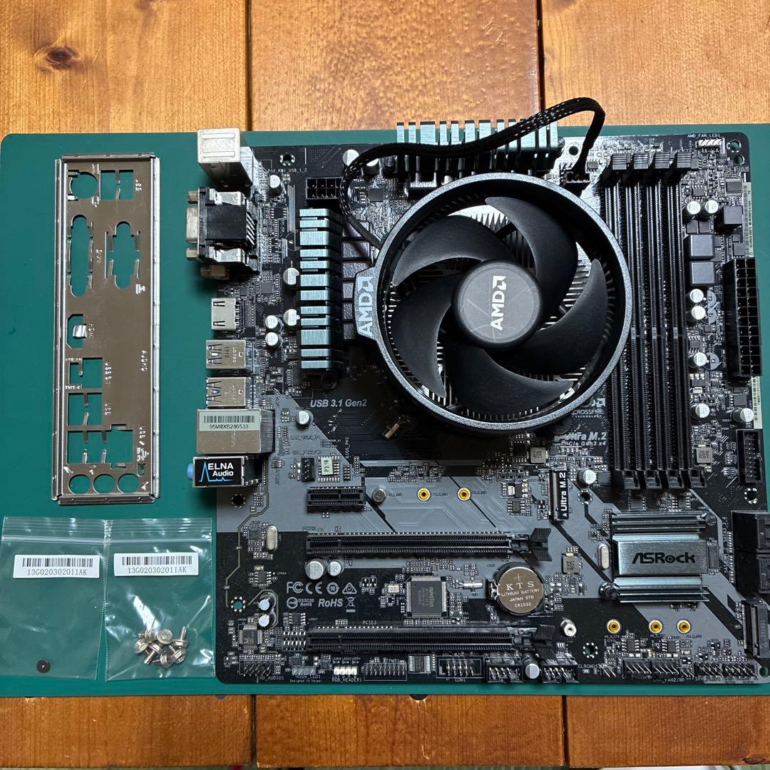 ASRock B450M Pro4 + Ryzen5 2600 セット