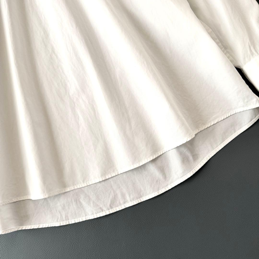 BLAMINK 定価8.2万円 ギャザースタンドカラーリボンブラウス ホワイト