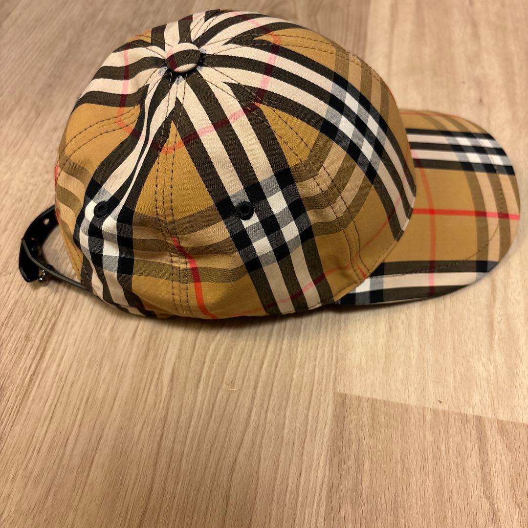 「訳あり」Burberry ベージュ チェック柄 ベースボールキャップ