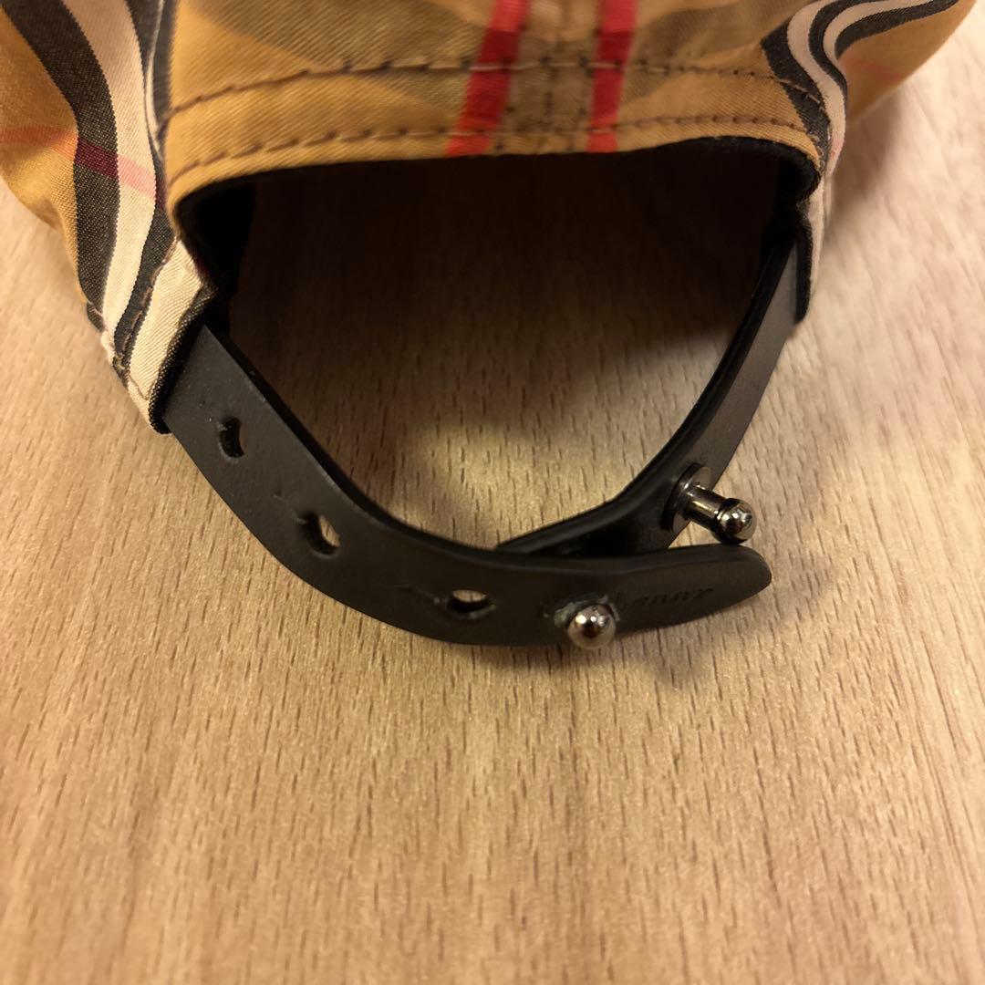 「訳あり」Burberry ベージュ チェック柄 ベースボールキャップ