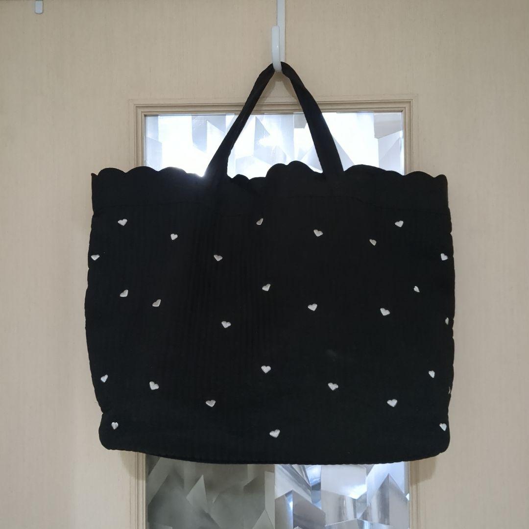 hichan×Donobanコラボ　スカラップマザーズバッグ/ ブラック