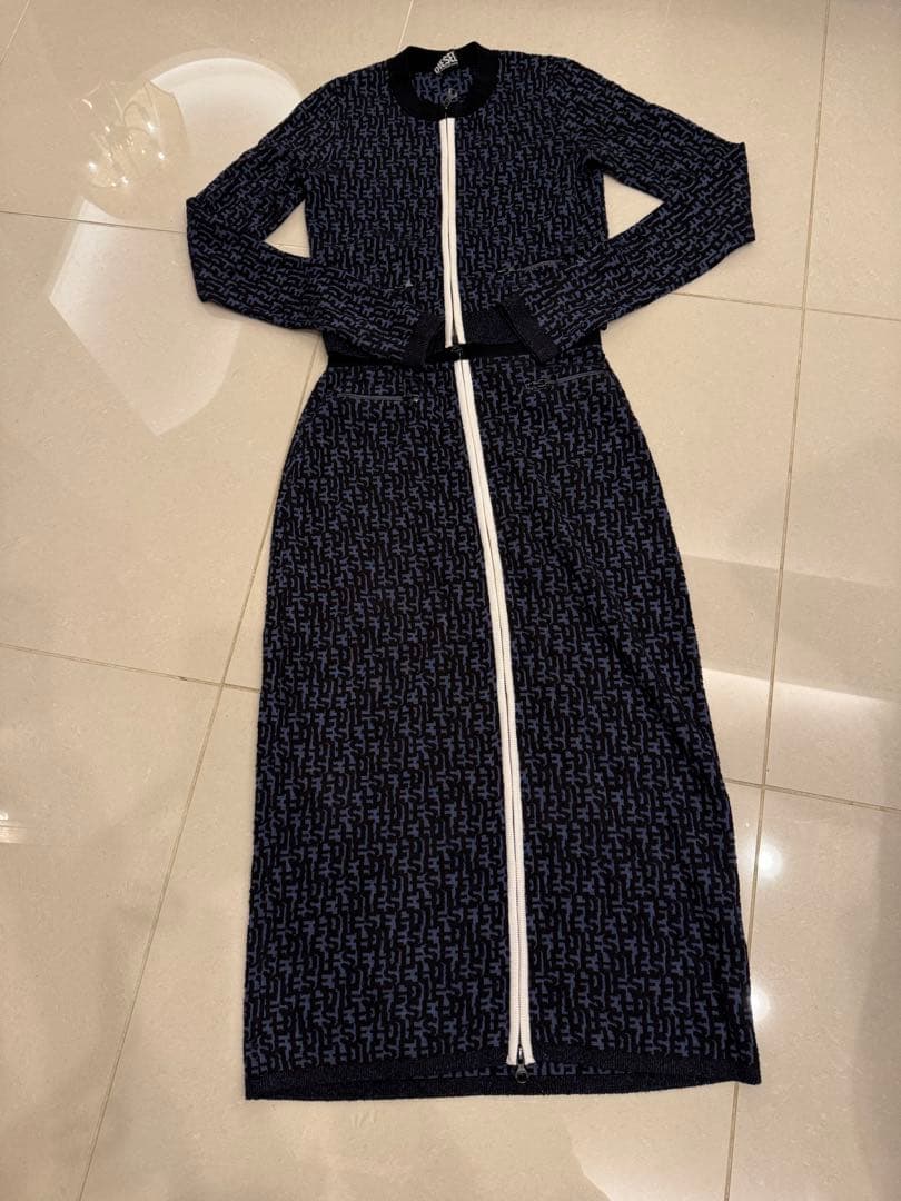 DIESEL M-ALLORCA ロングドレス Sサイズ ネイビー