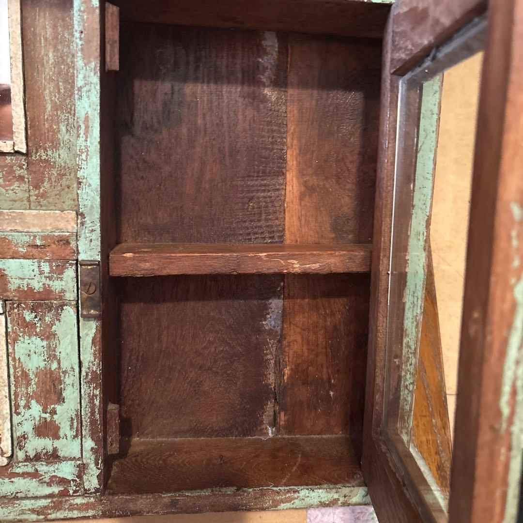 ヴィンテージ鏡 木製 アンティーク仕上げ