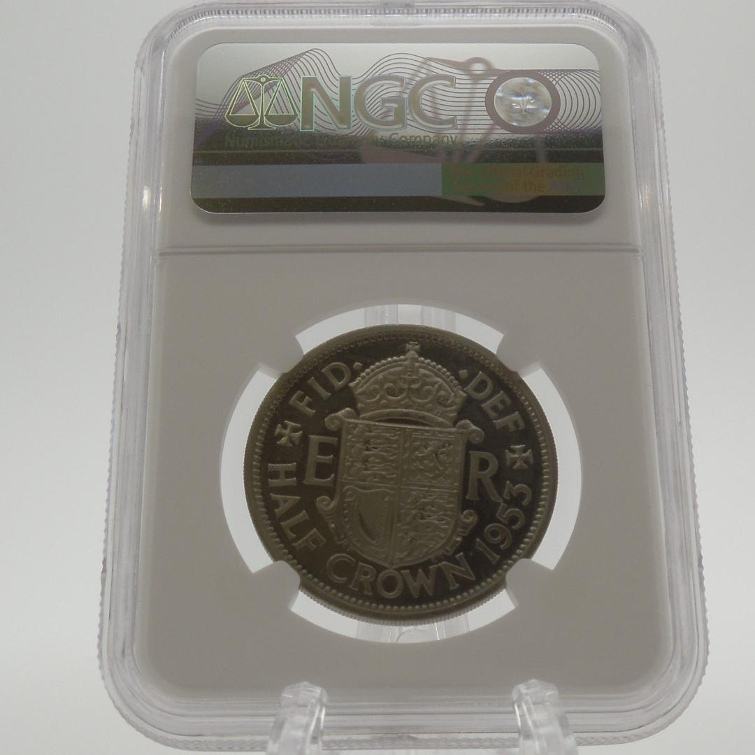 NGC PF65 UC 1953 英国 エリザベス2世 戴冠記念 ハーフクラウン