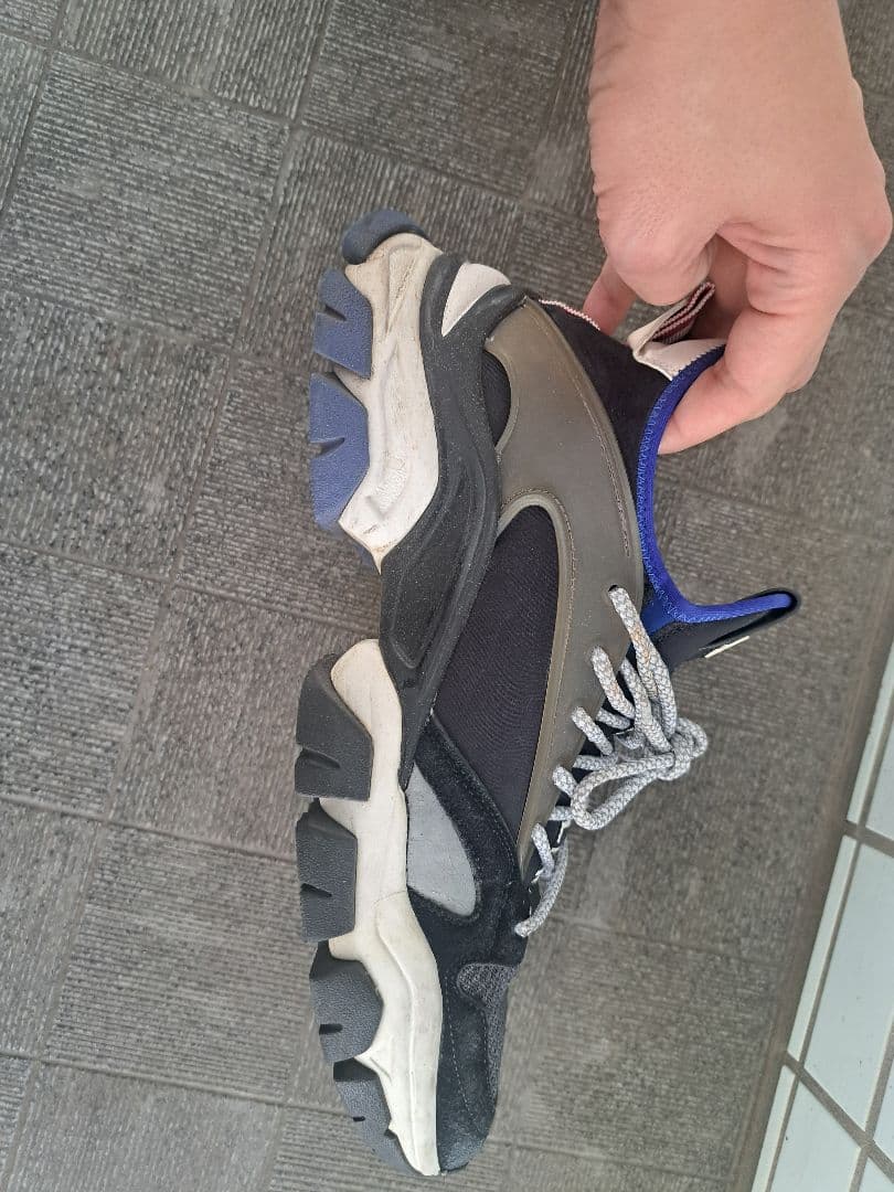 MONCLER メッシュスニーカー グレー/ネイビー サイズ42