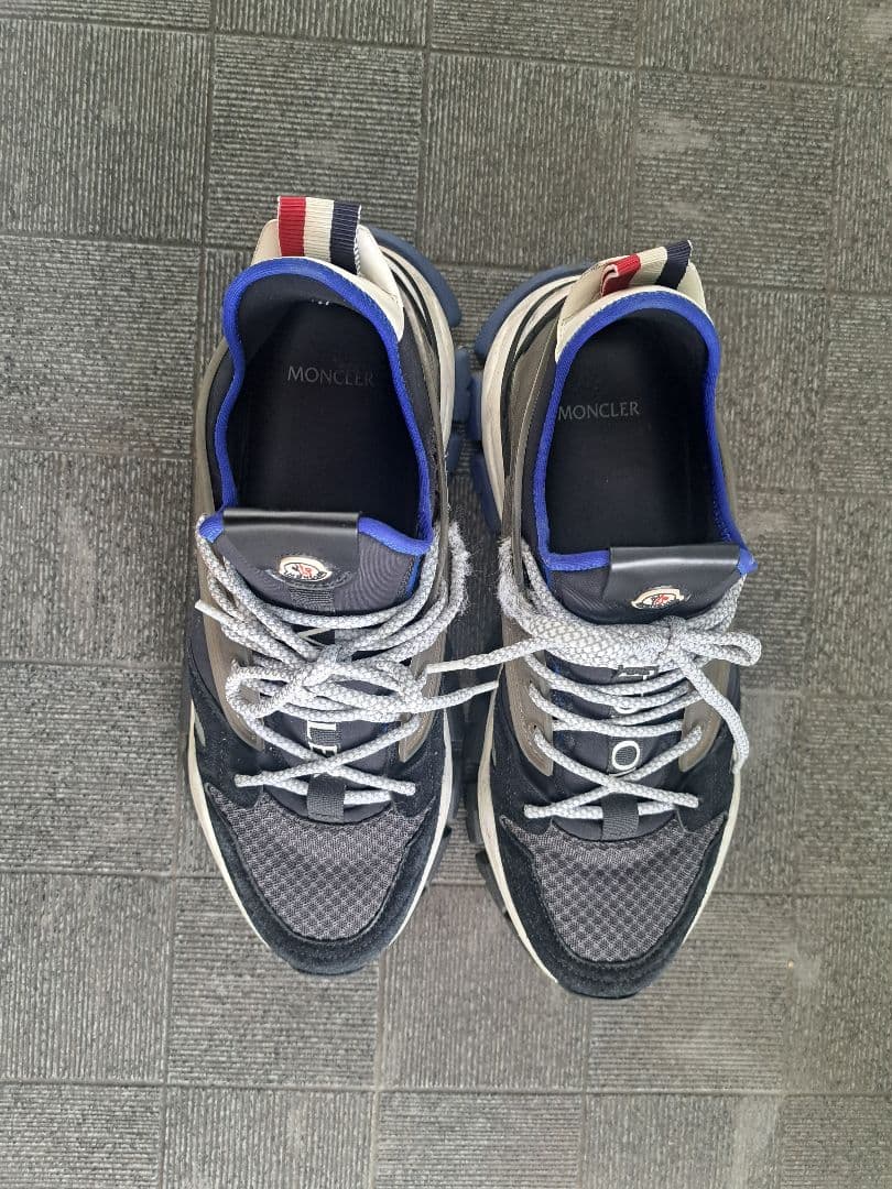 MONCLER メッシュスニーカー グレー/ネイビー サイズ42