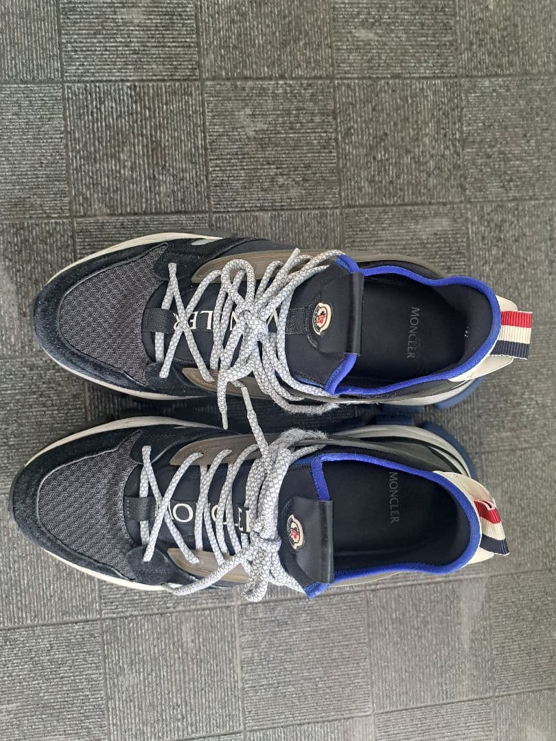 MONCLER メッシュスニーカー グレー/ネイビー サイズ42
