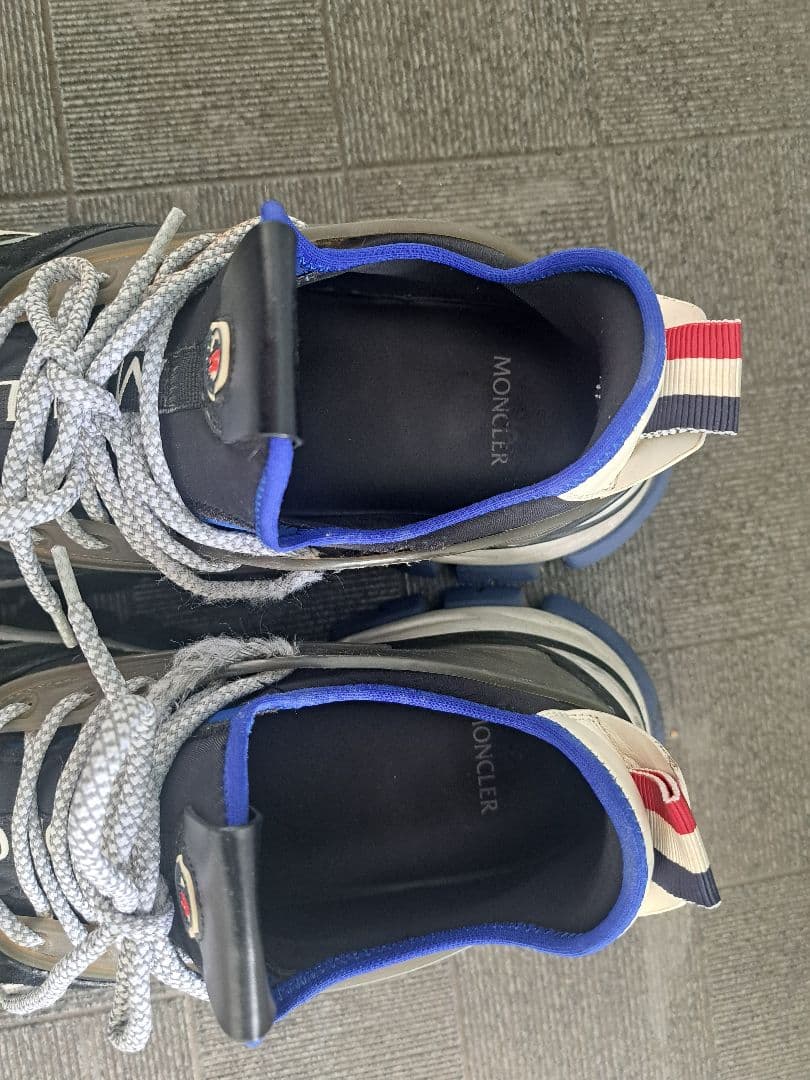 MONCLER メッシュスニーカー グレー/ネイビー サイズ42