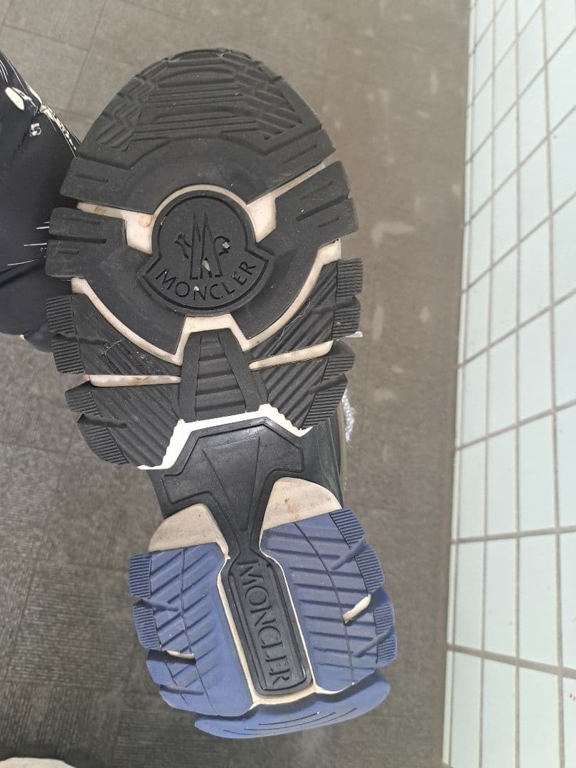 MONCLER メッシュスニーカー グレー/ネイビー サイズ42