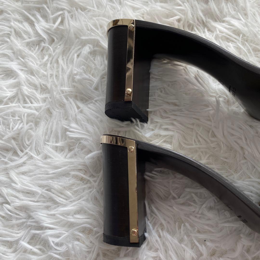 希少　【GUCCI】グッチ　ミュール　サンダル　ヒール　ベージュ　6B 金具