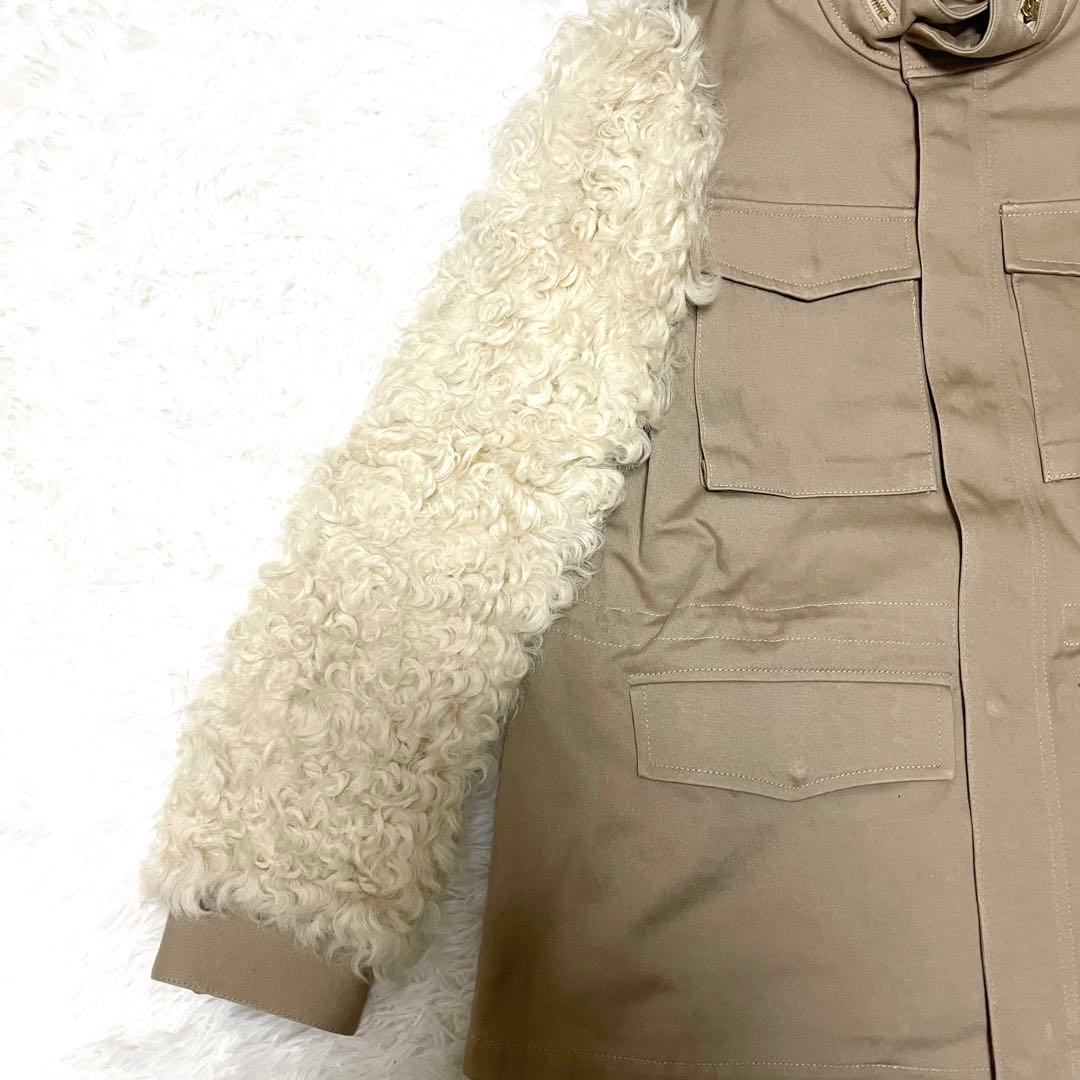 【専用】ドゥロワージャケット　ムートンコンビ　切り替え　ベージュ　36