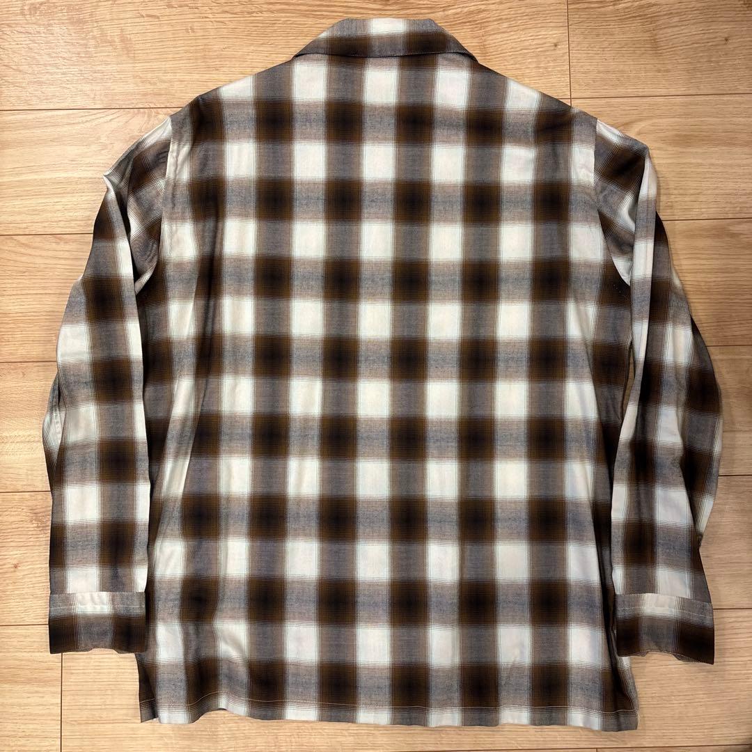 Uアローズ別注 サルヴァトーレピッコロ オンブレチェック オープンカラーシャツ