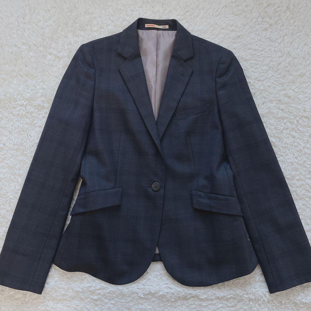 オリヒカ ストレッチ ワンボタン パンツスーツ チェック柄 洗濯可