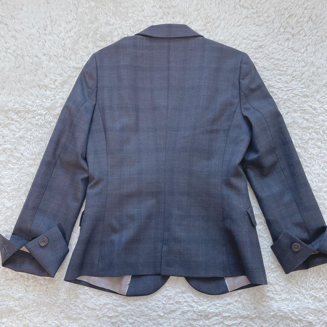オリヒカ ストレッチ ワンボタン パンツスーツ チェック柄 洗濯可