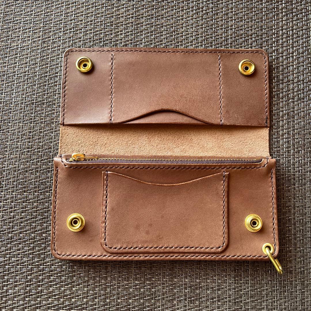 初売り特別価格！MARYAM ホースフロント ロングトラッカーウォレットブラウン