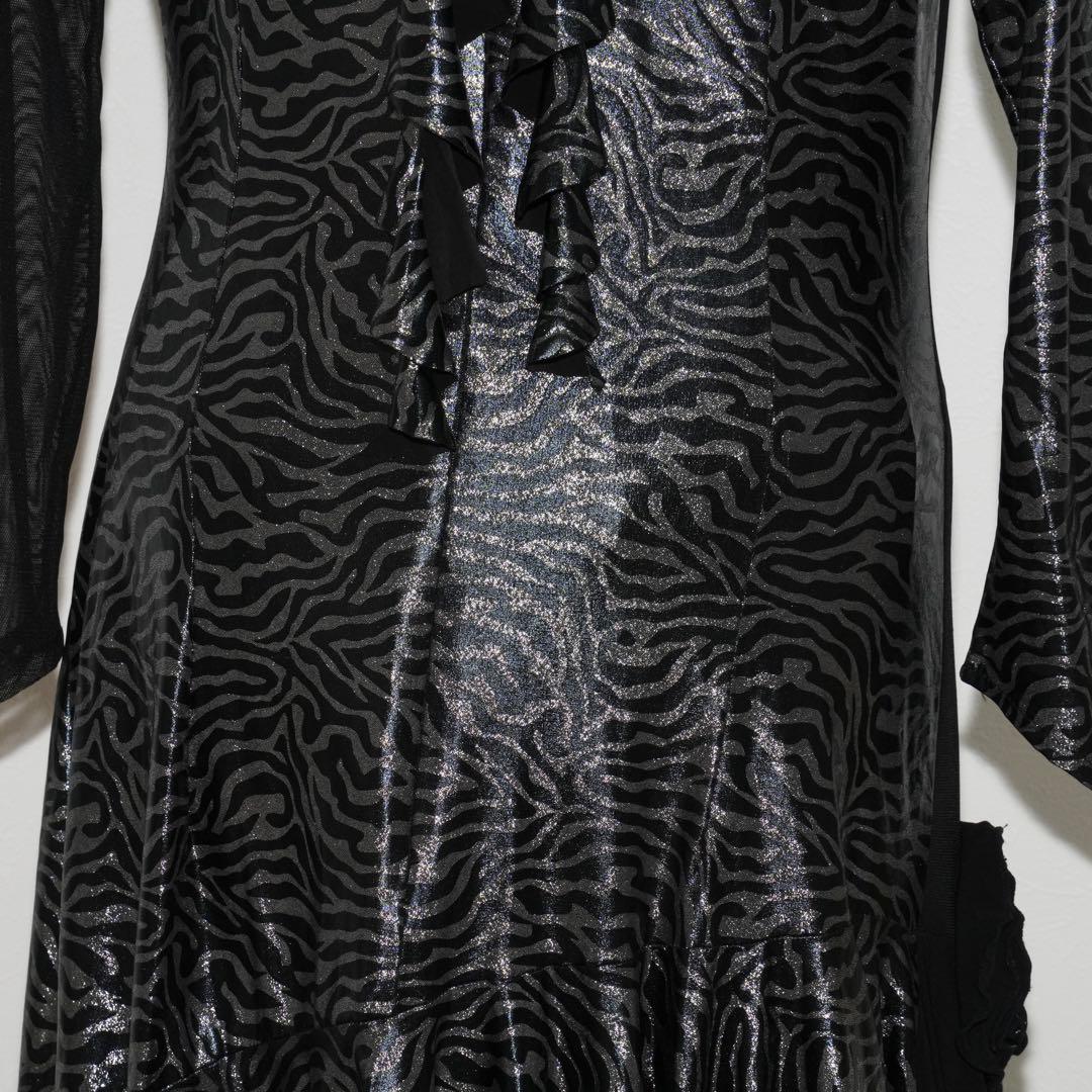 【美品】細見えが叶う美シルエットのドレス♪ 社交ダンス 指かけあり 細見え