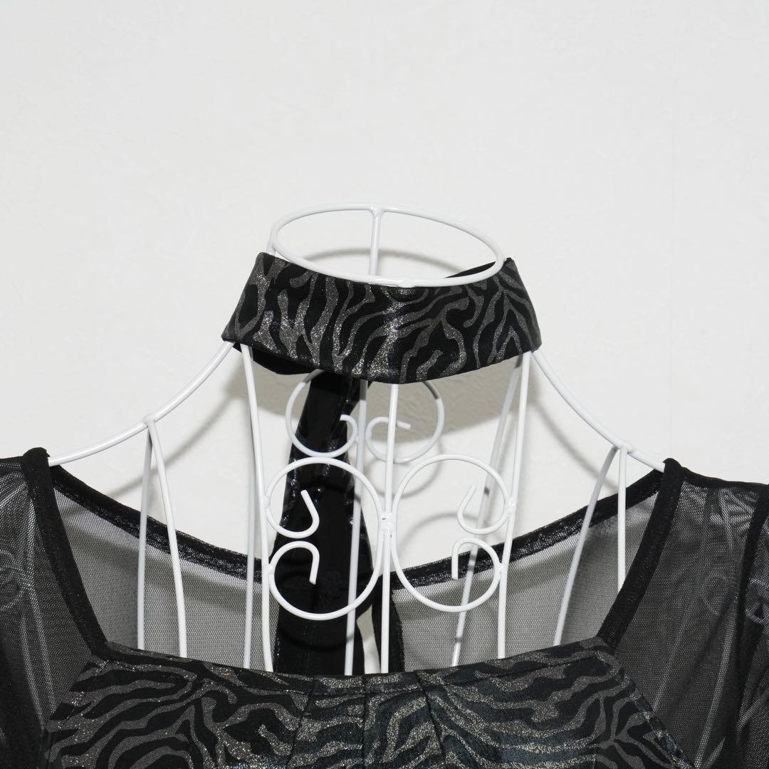 【美品】細見えが叶う美シルエットのドレス♪ 社交ダンス 指かけあり 細見え