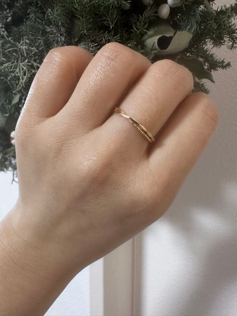 専用ページ‼️agete アガット ２連風　K10リング　13号　販売証明書付き