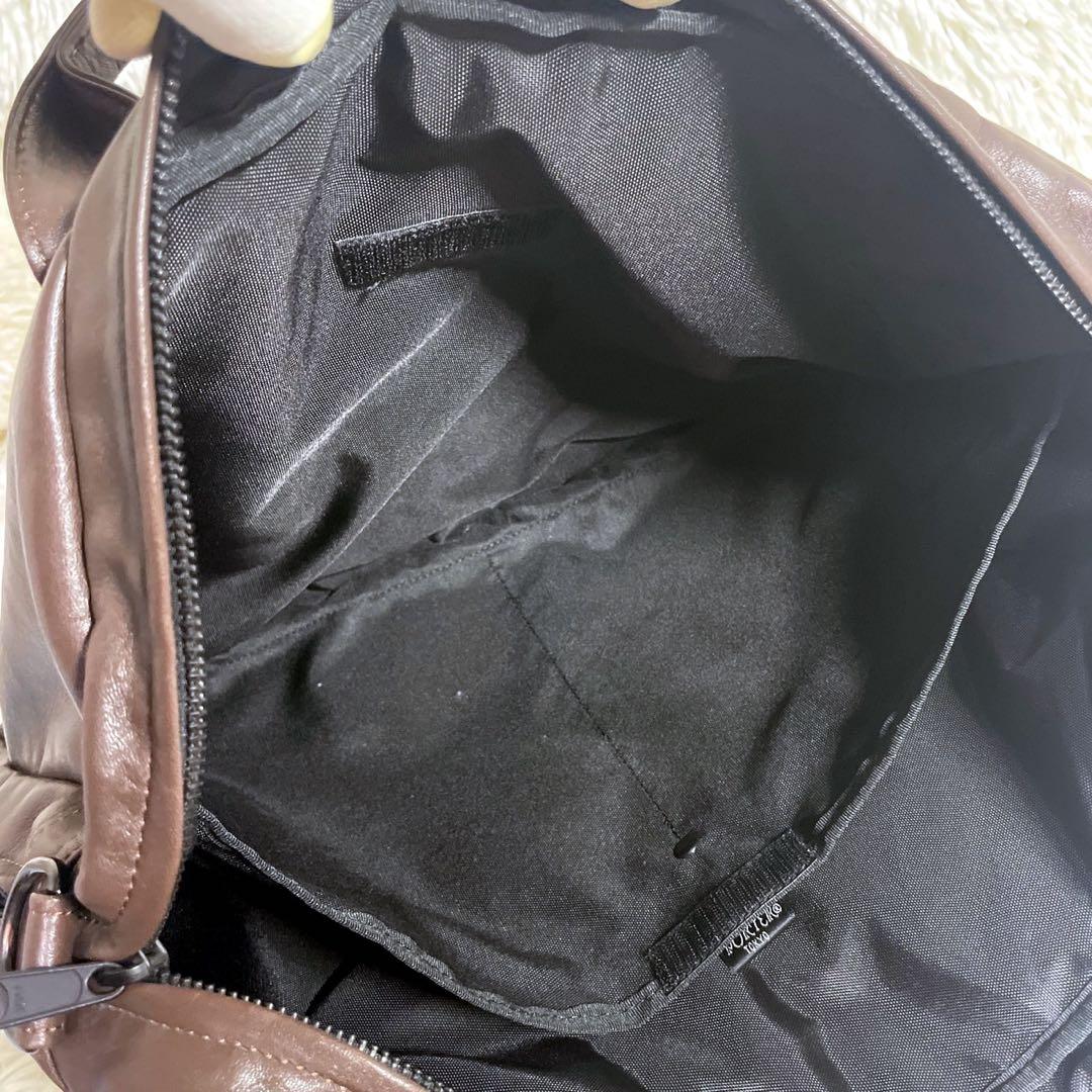 PORTER アラウンド ブリーフケース ポーター 2way ブラウン レザー