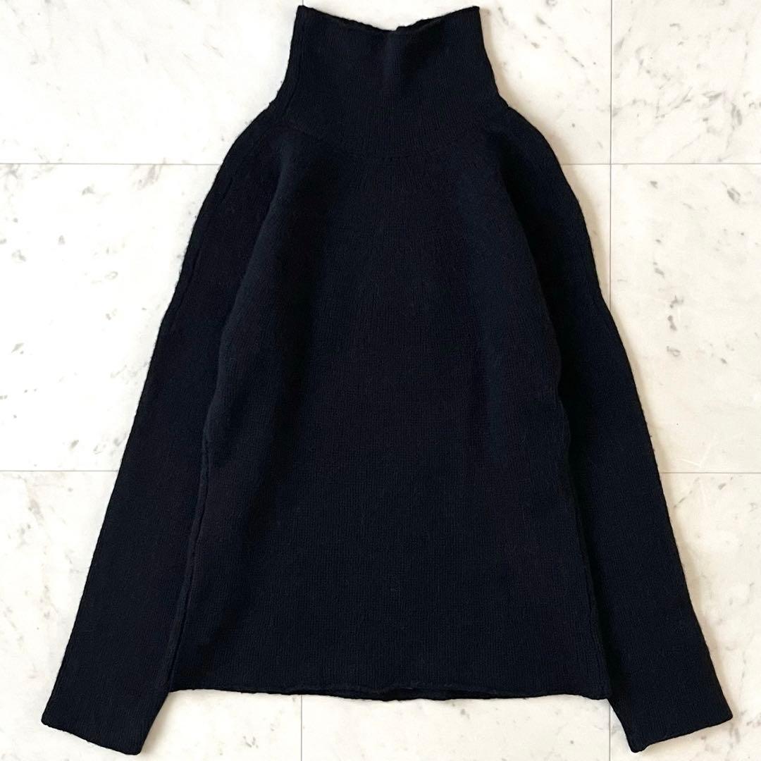 美品＊ヨーガンレール ヤクウールアルパカ混タートルネックニット M ブラック黒