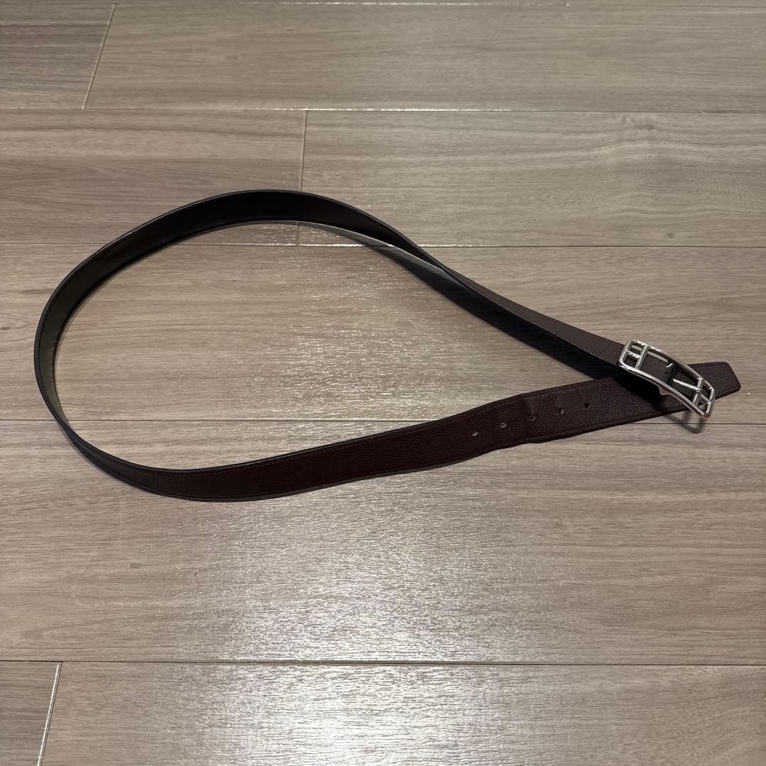 エルメス メンズ レザーベルト ブラウン&黒リバーシブル（約104.5cm）