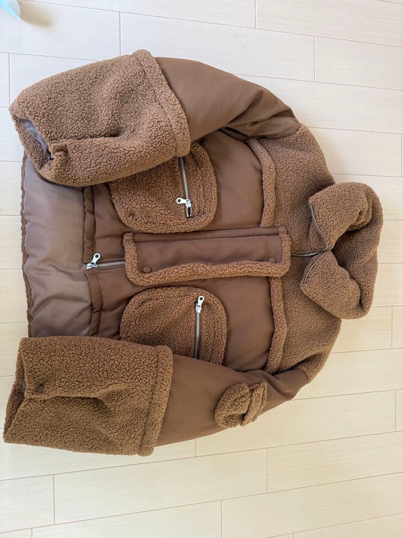 完売品 PINUE ピヌエ ボアコンビダウン ブラウン ダウンジャケット