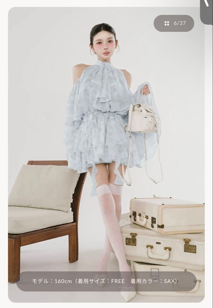 Darich トワルドジュイシフォンフリルミニワンピース