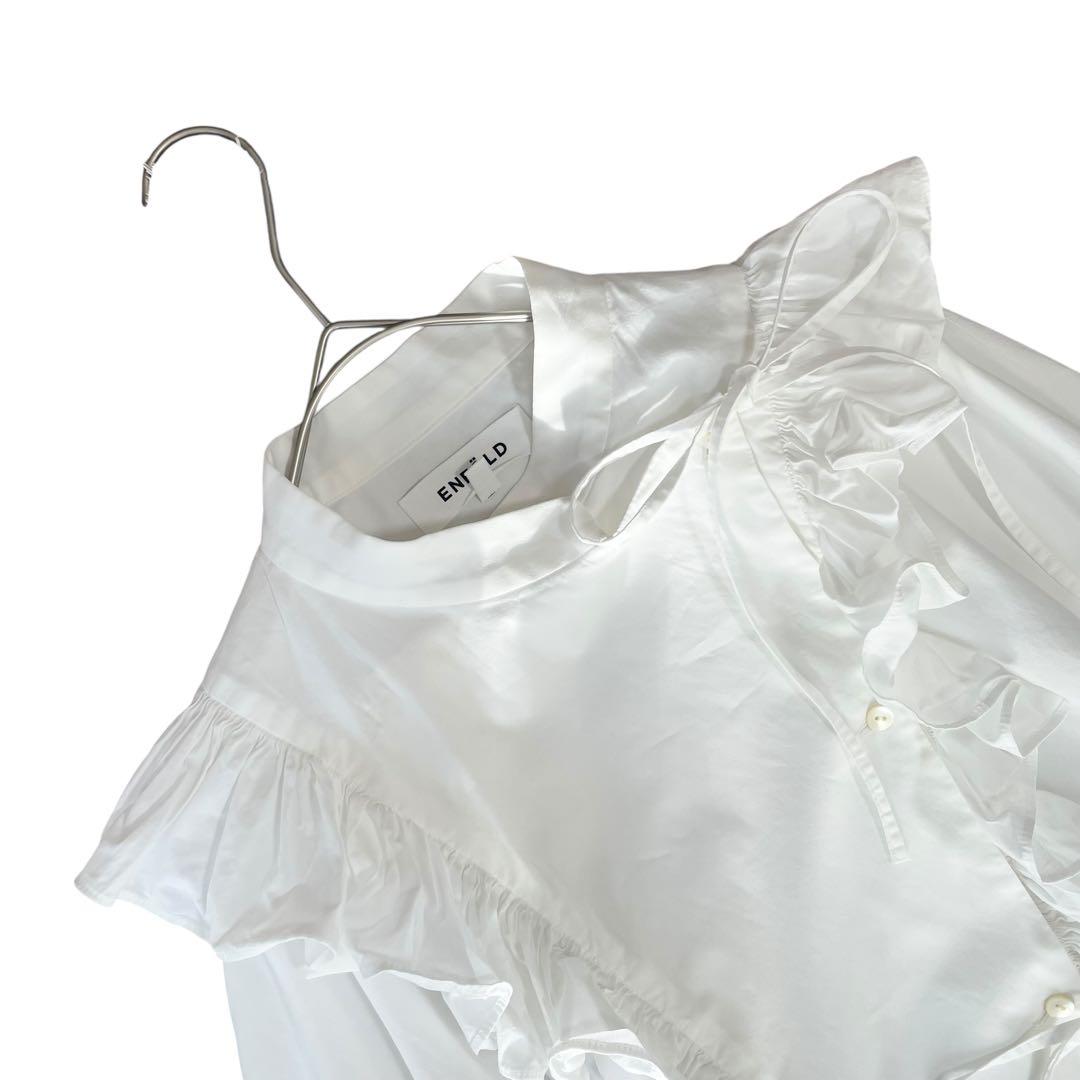 極美品✨ENFOLD FRILL OVER BL フリルオーバーブラウス 白 L